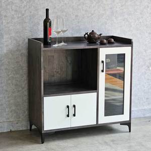 90x40x90cm Midcentury Modern Rubber Wood Dining Room Cabinet with Iron Legs and <b>Storage</b> TPA001 Furniture - Product Image 2