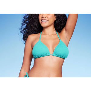 Top bikini Shade & Shore Teal Halter per donna, in spandex/nylon, disponibile in set da 2 o 3 pezzi nelle taglie M e XL - Product Image 2