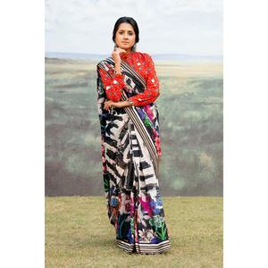 ชุดส่าหรีปักลาย 3 ชิ้นแบบยังไม่เย็บติดกัน พร้อมเสื้อคลุม รุ่น SR-52008 สำหรับใส่ลำลอง - Product Image 6