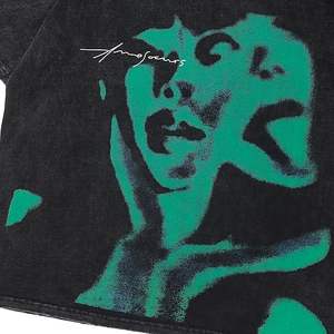 T-shirt personnalisé en gros de haute qualité avec impression graphique en mousse, 100 % coton, col rond unisexe, coupe oversize, t-shirt unisexe à impression en relief - Product Image 3