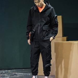 Nouvel ensemble de survêtement décontracté deux pièces pour homme, style cargo, avec logo personnalisé imprimé, qualité supérieure, collection Printemps-Automne 2025 - Product Image 2