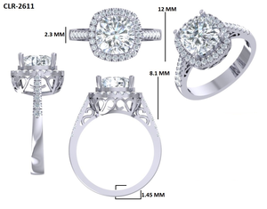 แหวนแต่งงานหมั้นสีทองขาว10K/14K เบาะรองนั่ง3 CT สำหรับปลูกในห้องปฏิบัติการแหวนสไตล์วินเทจที่หรูหรา - Product Image 6