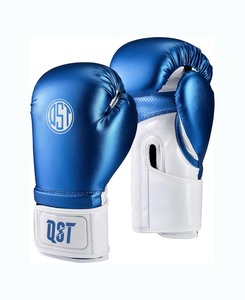 QST métallisé bleu gants d'entraînement de boxe sac de boxe Durable Mauy gants de boxe thaïlandais crochet et boucle soutien du poignet équipement de boxe - Product Image 1