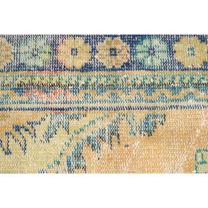 Alfombra de lana amarilla azul Vintage 1,6X3,1 pies turco clásico área grande Patchwork Hali patrón látex Rectangular pasillo para habitaciones - Product Image 5