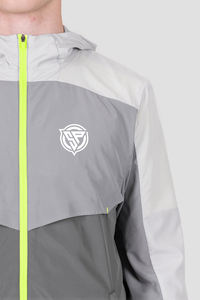 Veste coupe-vent à capuche légère pour homme Color Block Activewear avec néon Zip - Product Image 6