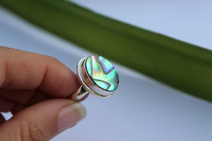 แหวนแต่งงานอัญมณีสีเงินแท้แบบคลาสสิก925การตั้งค่ากรอบเปลือกหอยเป๋าฮื้อเครื่องประดับสัญญาที่กำหนดเองสำหรับวันครบรอบการหมั้น - Product Image 4