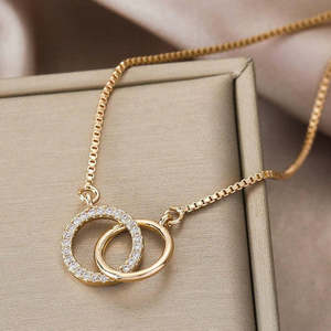 สร้อยข้อมือ Hallmark Elegant Link Circle สีเงิน ชุบทองและโรเดียม ทำจากโลหะผสมสังกะสี เหมาะสำหรับเป็นของขวัญ - Product Image 2