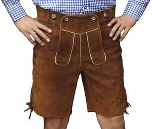 Pantalones cortos bávaros bordados personalizados 2025 Lederhosen de alta calidad para festivales alemanes hechos de cuero genuino estilo informal - Product Image 3