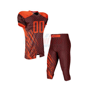 Logo personnalisé pour hommes à manches courtes respirant 100% polyester imprimé par transfert à chaud kits d'uniformes de football américain club scolaire - Product Image 6
