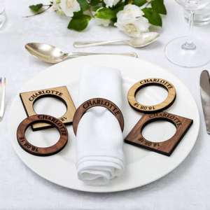 Elegantes servilleteros de madera tallados con detalles para bodas y cenas formales y celebraciones a muy bajo costo - Product Image 6