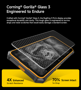 Ulefone RugKing 3 Pro 6.56'' Écran Corning Gorilla 8GB+128GB 5700mAh 4G Android 15 Téléphone robuste étanche avec assistant IA - Product Image 4