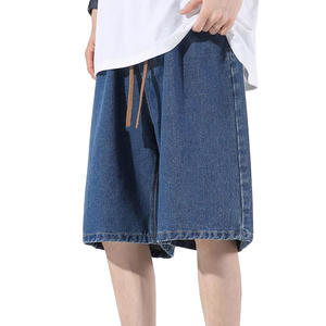 กางเกงขาสั้นผ้ายีนส์สำหรับผู้ชายผ้าฝ้ายระบายอากาศได้ดีออกแบบได้เองใส่ในฤดูร้อนติดโลโก้ได้ตามต้องการ - Product Image 4