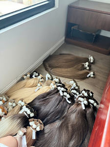 Extensiones de cabello a granel vietnamita Remy virgen recto Natural, máquina de cabello alineada con cutícula completa, Salón Profesional de doble trama - Product Image 2