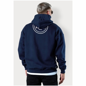 เสื้อฮู้ดสวมหัวโอเวอร์ไซส์ของผู้ชายดีไซน์ไหล่ตกด้วยการพิมพ์พัฟ100% ผ้าฝ้ายลูกปัดเทคนิคสำหรับฤดูหนาว - Product Image 5