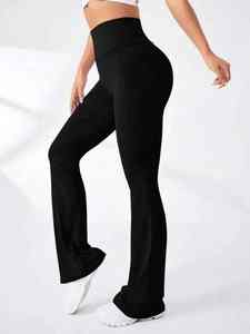 Custom <b>Women's</b> Wide-Leg Yoga Pants <b>Stretch</b> Workout <b>Trousers</b> with Pockets & Personalized Logo - Product Image 6