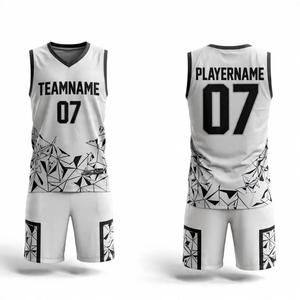 Ensemble d'uniformes de basketball avec impression de logo personnalisé, dernier design, maillot de basketball pour hommes en polyester respirant, uniforme de basketball pour hommes - Product Image 4