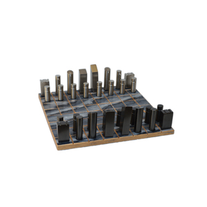 Jeu d'échecs en métal et marbre, design artisanal, finition d'usine - Product Image 4