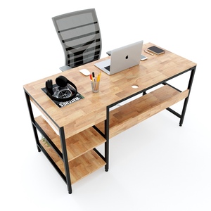 BD68079 Wooden Computer <b>Desk</b> with 140x60cm Drawers Integrated <b>Shelf</b> Adjustable Storage-Durable Metal Features - Product Image 5
