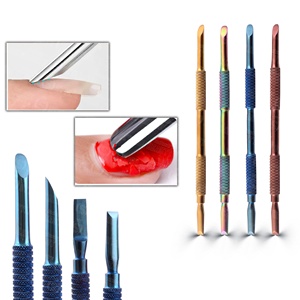 Pousse-cuticules et outil de suppression des cuticules professionnel, double extrémité, en acier inoxydable, kit de préparation des ongles, appareil de manucure portable pour salon - Product Image 5