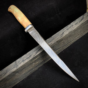 Cuchillo de Filetear Profesional de Acero Inoxidable con Mango de Madera, Diseño Ecológico Forjado a Mano para Procesamiento de Pescado y Mariscos, Uso en Cocina - Product Image 6