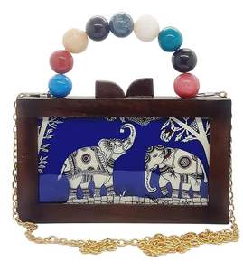 Pochette de soirée vintage en bois naturel pour femmes, design élégant, artisanat en bois de bambou, design personnalisé de haute qualité pour les mariages - Product Image 6