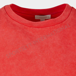 Nueva Camiseta Extra Grande para Hombre con Lavado Ácido, 100% Algodón, Ligera, Transpirable, Cuello Redondo, Color Sólido, 280 Gramos de Peso de Tela, Manga Corta - Product Image 4