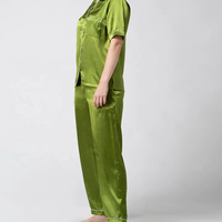 Ensemble de vêtements de nuit en satin de soie thermique pour femmes, 2 pièces, respirant, pour l'automne