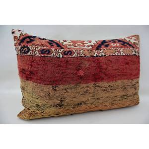 Luxury 16x24 Inch Beige Kantha Patchwork Wool Pillow Woven Vintage <b>Fluffy</b> Embroidered Printed Rustic Design for <b>Bedding</b> Floors - Product Image 2