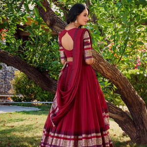 FashionHarbour Bulk Bollywood Style Designer Chanderi Silk Lehenga Choli Zari Dupatta para Bodas de verano Fiestas Celebraciones - Product Image 1