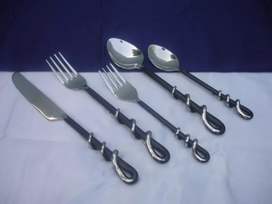 Couverts classiques fantaisie de qualité supérieure avec nickelage poli brillant couverts indiens décoratifs faits à la main décor de table de mariage - Product Image 3