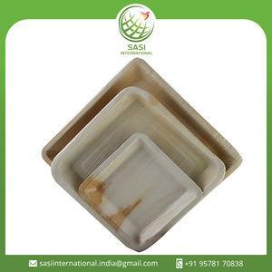 Plato cuadrado desechable de hoja de palma biodegradable ecológico para servir comida en bodas, fiestas o picnics - Product Image 2