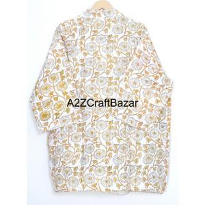 เสื้อแจ็คเก็ตผ้าควิลท์ลายดอกไม้สำหรับผู้หญิงไซส์ใหญ่ เสื้อโค้ทผ้าฝ้ายพิมพ์ลายดอกไม้ ทรงกิโมโนลำลอง สไตล์เบลเซอร์ สำหรับฤดูใบไม้ร่วง - Product Image 4