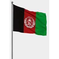 Drapeau afghan personnalisé avec mât en aluminium ou en fibre de verre, impression numérique, style fanion, 3x5 pieds, en coton, satin ou plastique