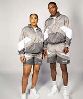 Conjuntos Deportivos de Nylon, Chaqueta Corta y Sudadera con Capucha Unisex, Calidad Premium, Precio al por Mayor, Logotipo Personalizado