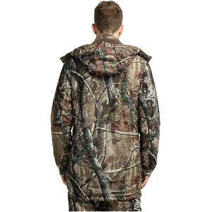 Veste de chasse pour homme à fermeture éclair intégrale, en polaire, couche intermédiaire, col montant, logo frontal, écologique, hiver, respirante, tissu silencieux, équipement d'extérieur - Product Image 6