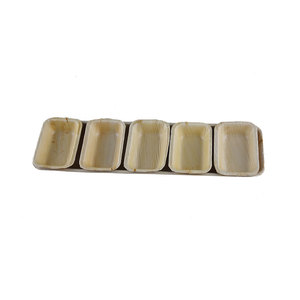 Platos de Sushi rectangulares desechables de hoja de palma Natural, compostables biodegradables para servir comida, vajilla de catering para fiestas - Product Image 6