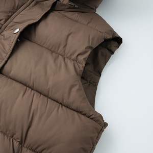 <strong>Ladies</strong> Hooded Long Quilted Puffer Vest Sleeveless Winter Warm Outerwear Coat with Zipper Design - Product Image 6