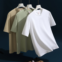 T-shirt décontracté pour homme 2025, le plus vendu, en coton de haute qualité, toucher soie glacée, coupe classique, anti-plis, séchage rapide, 360g, personnalisable OEM