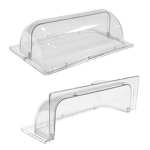 Rectangular de tamaño completo, transparente, Buffet, Chafer, plato de frotamiento, postre, comida, tapa de exhibición, cúpula, panadería, sartén, tapa enrollable, PC, cubierta de plástico para alimentos - Product Image 1