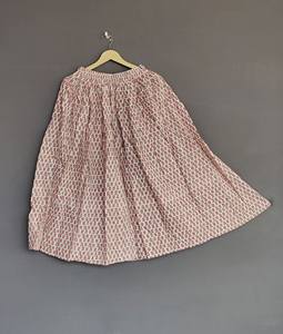 Falda Midi de algodón hecha a mano para mujer transpirable y serigrafiada con cintura natural tamaño libre - Product Image 1