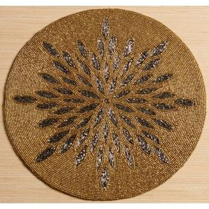 Eco-friendly Seed Bead and Beaded Embroidery <b>Placemats</b> for Dining Tables Customized Unique Beaded Embroidery <b>Placemat</b> - Product Image 6