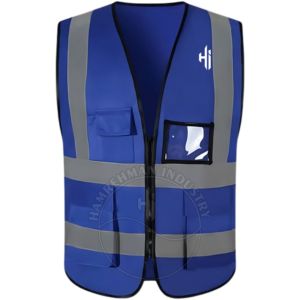 Chaleco de trabajo de seguridad vial con múltiples bolsillos personalizado de seguridad reflectante de alta visibilidad para hombres, naranja, muy buena calidad para hombres, chaleco de algodón - Product Image 6