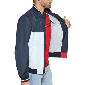 Veste bomber en toile à col montant avec logo sur le devant, design tendance, nouvelle collection, best-seller, facile à porter, chaude pour l'hiver, pour hommes - Product Image 4