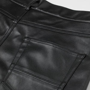 Pantalon en cuir décontracté pour homme de haute qualité, impression de logo personnalisée, poids moyen, anti-froissement, respirant, coupe droite, taille mi-haute, hiver - Product Image 5