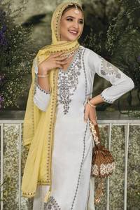Conjunto de Palazzo de 3 Piezas para Mujer, Estilo Indio, con Bordado Elegante, Tela Georgette de Secado Rápido, Ideal para Bodas y Diwali, Marca SHIV FASHION - Product Image 5