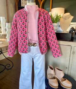 Vente en gros et fabrication de veste indienne en coton matelassé fait à la main veste vintage en coton Kantha réversible bord brut bord libre - Product Image 3