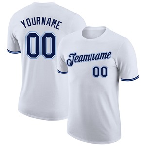 Direct Engro Sportswear Venta al por mayor Custom White Navy-Powder Blue Performance Camiseta - Product Image 1