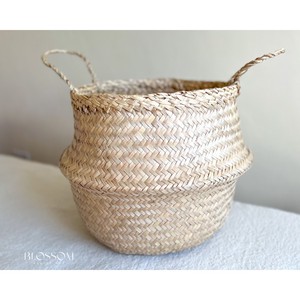 Panier de rangement pliable en jonc de mer panier d'herbe de mer tissé pliable panier de tissage - Product Image 1