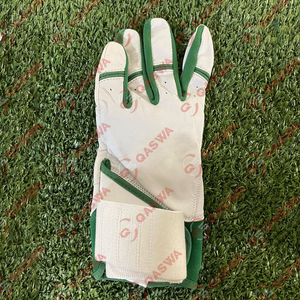 Gants de frappe de baseball en cuir Cabretta de qualité supérieure, logo et design personnalisés, cuir blanc et jaune - Product Image 5