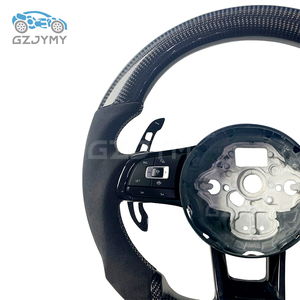 Volante in Fibra di Carbonio Perforata e Alcantara Personalizzato, Vendita Diretta dalla Fabbrica, Compatibile con <span class=keywords><strong>Volkswagen</strong></span> VW <span class=keywords><strong>Golf</strong></span> MK7 Mark 7 R TDI <span class=keywords><strong>TSI</strong></span> - Product Image 3